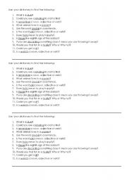 English worksheet: Dictionary Skills