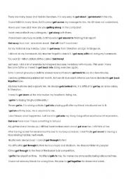 English Worksheet: GET - Phrasal Verbs