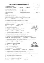 English Worksheet: The US quiz