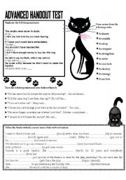 English Worksheet: ADVANCED HANDOUT TEST