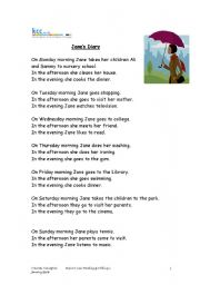 English Worksheet: Janes Diary