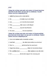 English worksheet: quiz irregular verbs