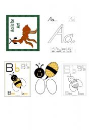 English worksheet: alphabet flash cards