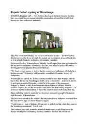 English Worksheet: Stonehenge