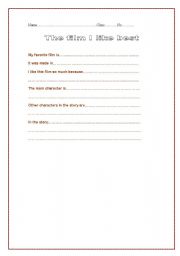 English Worksheet: The  film  I like best