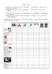English Worksheet: timetable