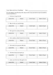 English worksheet: Simple Direct Object and Indirect Object