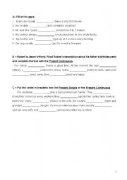 English worksheet: Present Simple / Present Continuous