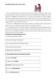 English Worksheet: daily routine