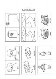 English Worksheet: opposites