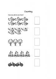 English Worksheet: Counting vehicles