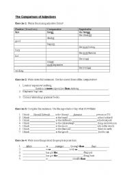 English Worksheet: Comparison of adjectives