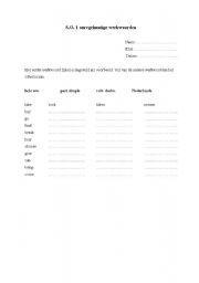 English Worksheet: test irregular verbs
