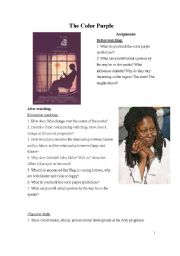 English Worksheet: The Color Purple