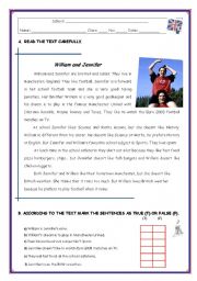 English Worksheet: William and Jennifer