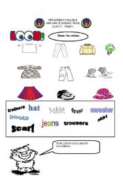 English Worksheet: clothes