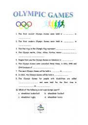 English Worksheet: The Olympic games
