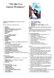 English Worksheet: MY BIG FAT GREEK WEDDING