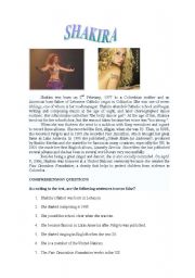 English Worksheet: SHAKIRA