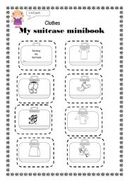 English Worksheet: my suitcase minibook