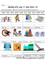 English Worksheet: Spelling with Long 