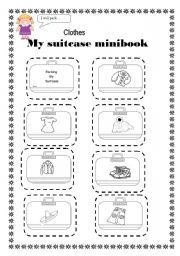 English Worksheet: My suitcase minibook  part 2