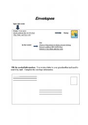 English Worksheet: Envelopes