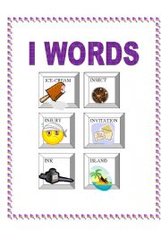 English Worksheet: ALPHABET: I WORDS