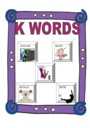 English worksheet: ALPHABET: K WORDS