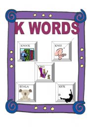 English Worksheet: ALPHABET: K WORDS