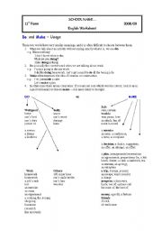 English Worksheet: Do or Make