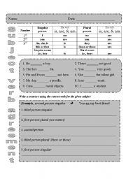 English worksheet: verb agreement