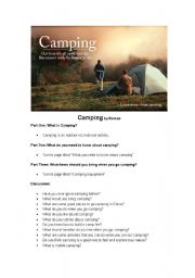 English Worksheet: Camping