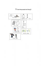 English Worksheet: Describing people and objects 1