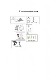 English Worksheet: Describing people and objects 1