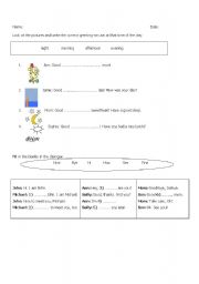 English worksheet: greetings