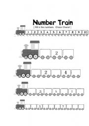 English Worksheet: missing number