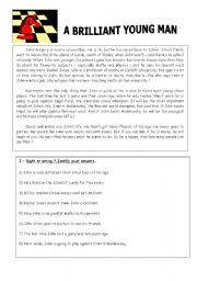 English Worksheet: A brilliant young man