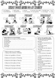 English Worksheet: What does mum do at home?