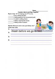 English worksheet: family work