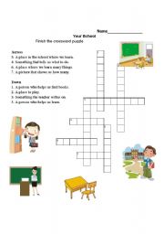 English worksheet: school