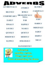 English worksheet: common  adverbs