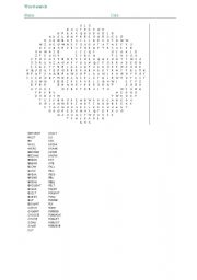 English Worksheet: Word Search