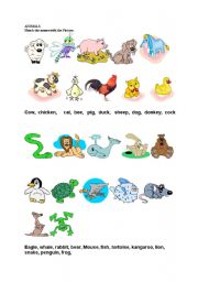 English Worksheet: Animals
