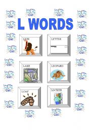 English worksheet: ALPHABET: L WORDS