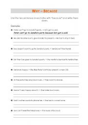 English Worksheet: Why-Because