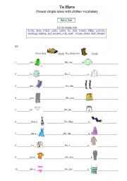 English Worksheet: TO HAVE