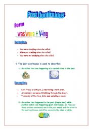 English Worksheet: Past Continuous