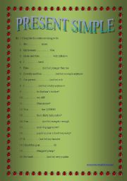 English Worksheet: Present Simple