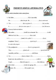 English Worksheet: Present Simple affirmative